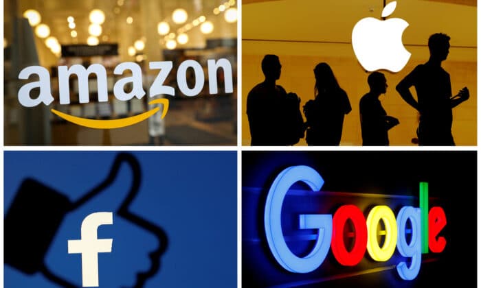Комбинирана снимка на Ройтерс на логотата на Amazon, Apple, Facebook и Google (Ройтерс)