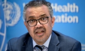 Тедрос Аданом Гебрейесус, генерален директор на Световната здравна организация, говори по време на брифинг (Fabrice Coffrini/AFP via Getty Images)