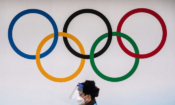 Олимпийските кръгове в Националния воден център в Пекин на 30 януари 2022 г. (Carl Court/Getty Images)