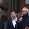 Костадин Костадинов и Кирил Петков пред протестиращите срещу КОВИД мерките и Зеления сертификат на 23 февруари 2022 г. (снимка: БГНЕС)