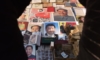 Постери на китайския лидер Си Дзинпин и на покойния комунистически лидер Мао Дзедун (в средата, и горе) на пазар в Пекин, 26 февруари 2018 г. (Грег Бейкър/AFP via Getty Images)