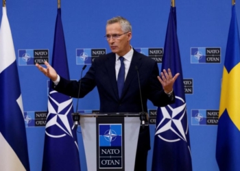 Генералният секретар на НАТО Йенс Столтенберг в централата на алианса в Брюксел (Yves Herman/Reuters)