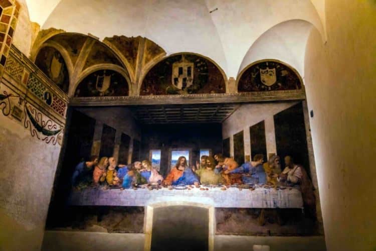 Milan, Italy - March 15, 2016 - The Last Supper by Leonardo da Vinci in the refectory of the Convent of Santa Maria delle Grazie