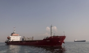 Кораб, превозващ 6 161 тона пшеница от Украйна, се вижда закотвен в Мраморно море преди инспекция (Chris McGrath/Getty Images)