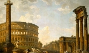 Дните на слава на Рим все още са видими за нас във величествените руини, останали след него. „Римско капричио: Колизеумът и други паметници“ от Джовани Паоло Панини, 1735 г. (Обществено достояние)