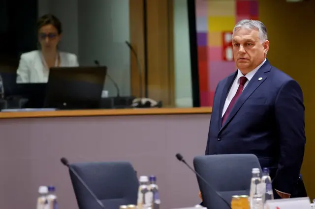 Унгарският министър-председател Виктор Орбан преди срещата на върха на лидерите на ЕС в Брюксел (Johanna Geronн/Reuters)