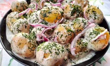 Диетична картофена салата с веган майонеза 1 Диетична картофена салата с веган майонеза