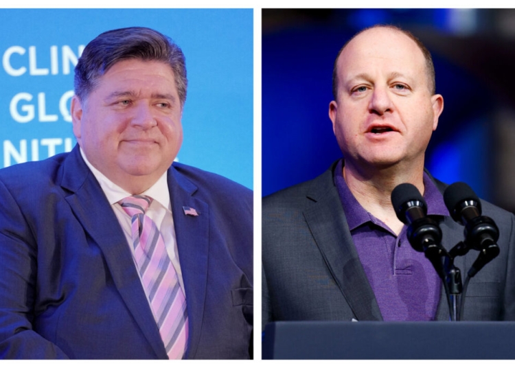 Губернатори демократи създават коалиция срещу политиките на Тръмп 1 (Вляво) Губернаторът на Илинойс Джей Би Прицкър в New York Hilton Midtown в Ню Йорк на 24 септември 2024 г. (Вдясно) Губернаторът на Колорадо Джаред Полис говори в Пуебло, Колорадо, на 29 ноември 2023 г. Крейг Барит; Майкъл Сиагло/Getty Images