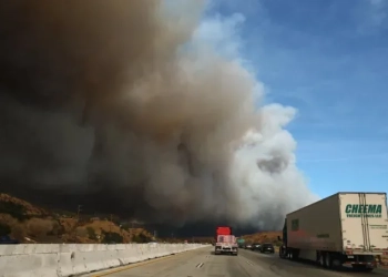 Един от многобройните пожари в района на Ел Ей, които все още не могат да бъдат спрени, гори на 22 януари 2025 г. Снимка: Марио Тама/Getty Images