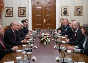Президентът и неговия екип подчертаха пред американските ни партньори колко е важно българската армия да бъде максимално суверенна, както и значението за целия Балкански полуостров войната в Украйна да бъде спряна. Снимка: Прес служба на президентската институция