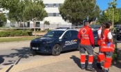 Линейка и полиция на местопрестъплението в Мадрид.