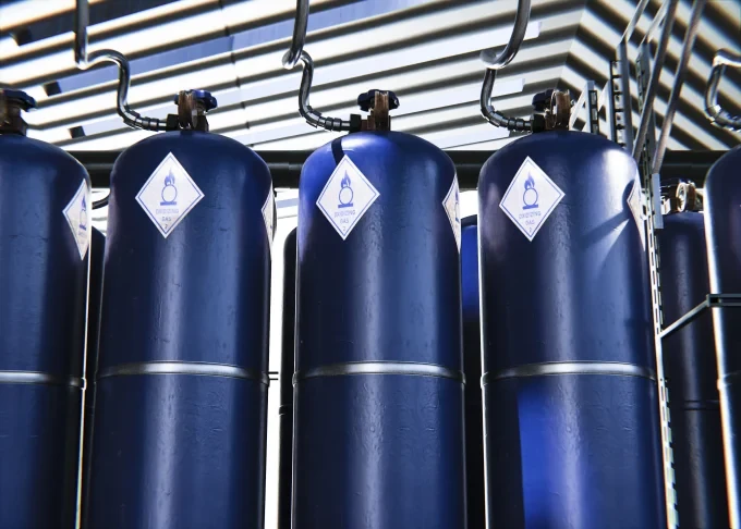 3d rendering gas cylinder