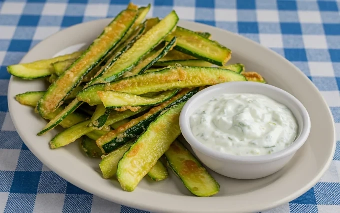 Хрупкави пържени тиквички по гръцки 1 Хрупкави пържени тиквички по гръцки