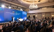 На бизнесфорума в Казахстан българският президент говори за възможностите за сътрудничество между двете държави в областта на енергетиката и транспортните връзки. Снимки: Прес служба на президентската институция