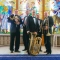 Brass Five позират за снимка в сградата на чшекото посолство в Москва след концерт, проведен през 2019 г.  Снимка: brassfive.cz