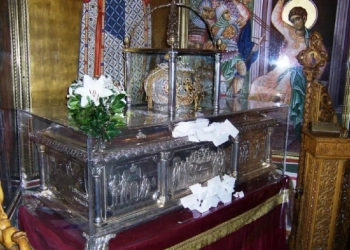 Мощите на свети Димитър в църквата "Свети Димитър Мироточиви" в Солун. Снимка: wikimedia.org