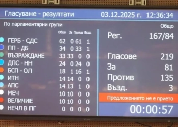 Резултатът от гласуването за референдума на президента за еврото по парламентарни групи