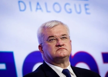 Украинският външен министър Андрий Сибиха при участието си в "Райзина Диалог" в индийския град Ню Делхи на 18-ти март 2025 г. Снимка: Аднан Абиди / Reuters