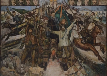 Тържествен концерт в Националния дворец на културата ще отбележи 150-годишнината от Априлското въстание 1 "Априлското въстание", художник: Златю Бояджиев, масло върху платно (1963 – 1964)