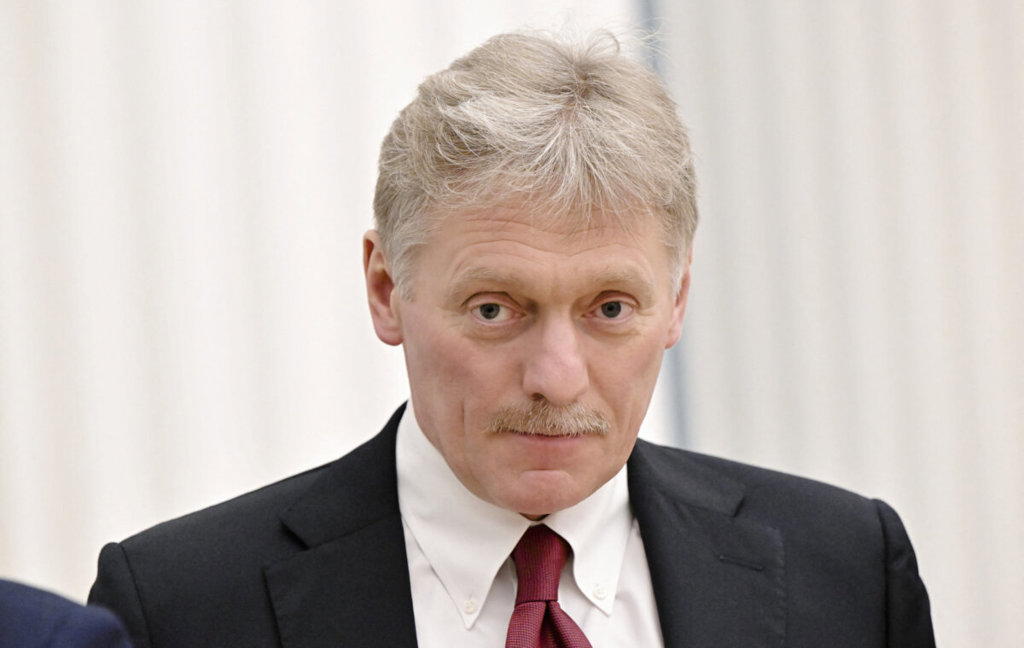Норвегия ще се присъедини към ядрения възпиращ щит на Франция 4 Говорителят на Кремъл Дмитрий Песков в Москва на 18 февруари 2022 г. (Sputnik/Sergey Guneev/Kremlin via Reuters)