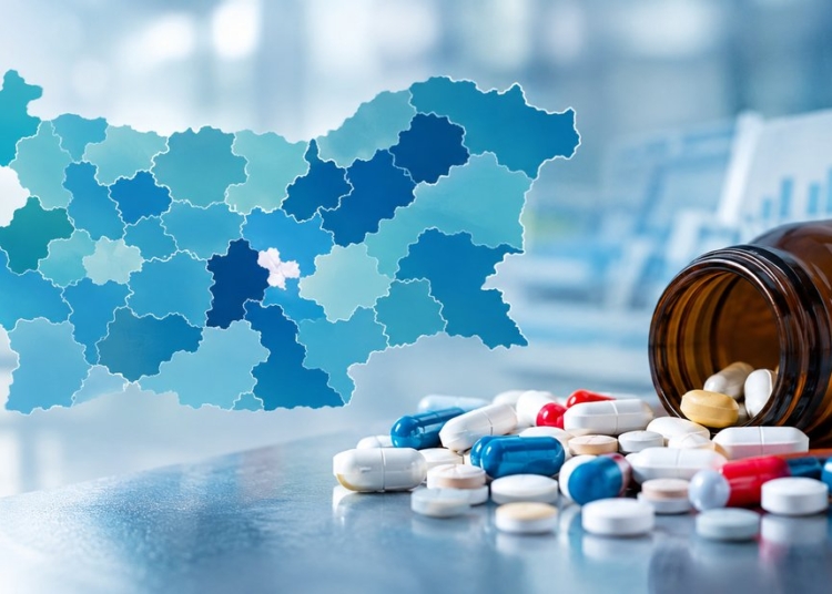 Карта на България по области и хапчета антибиотици
