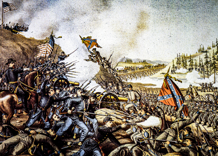 Сцена от битката при Франклин през 1864 г. в Тенеси